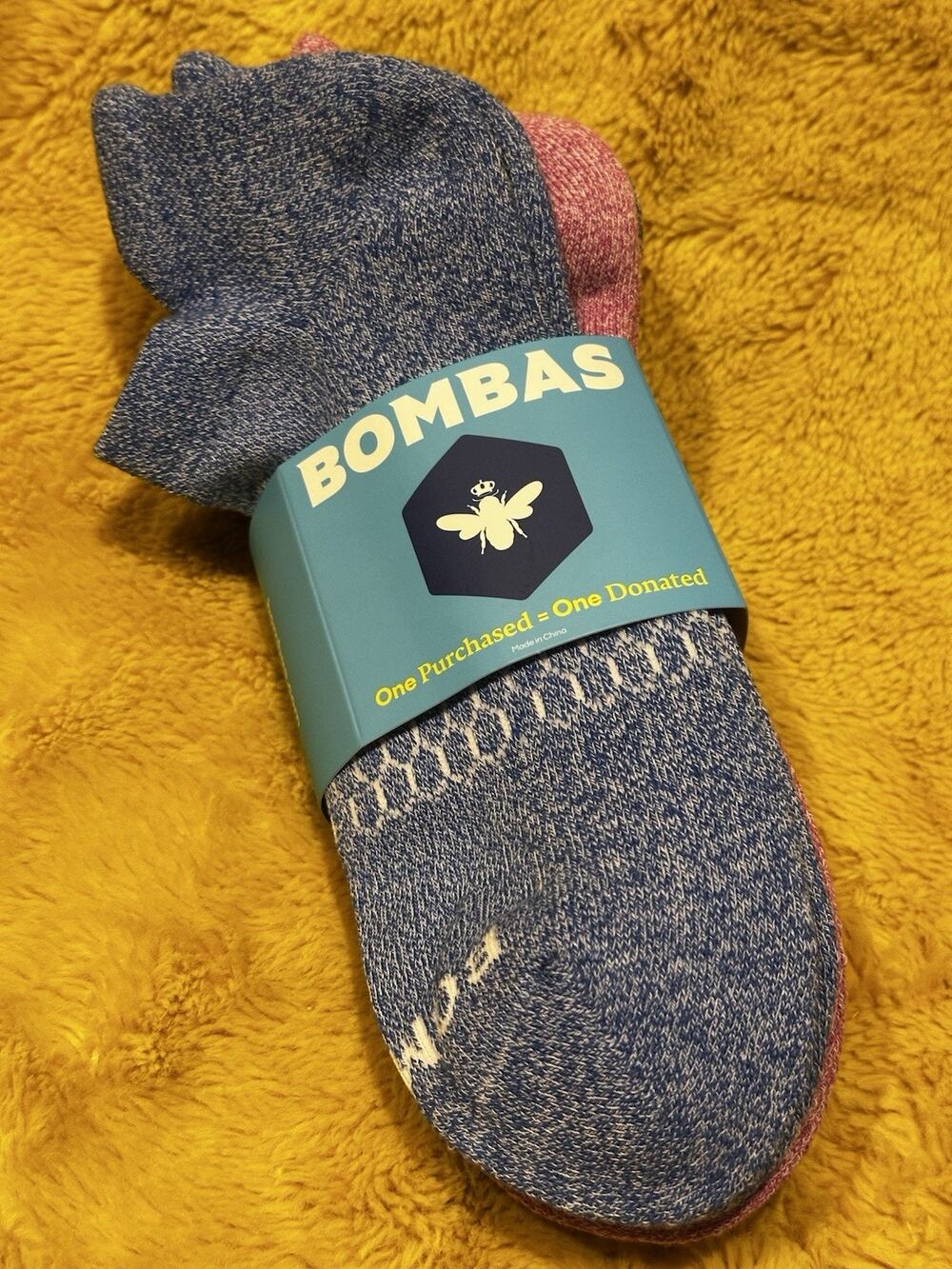 BOMBAS Midweight Cotton Blend Ankle Socks NWT Womens Sz Large 4 Pairs Athletic